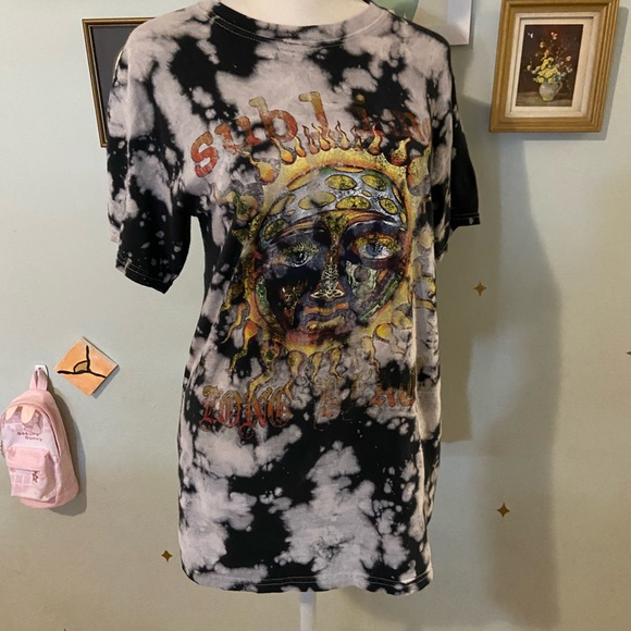 Black Tie dye Sublime Long Beach T-shirt • size small - Picture 2 of 10